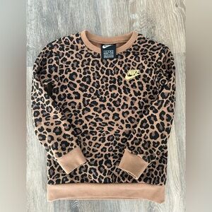 Nike Tan and Black Leopard Print Top